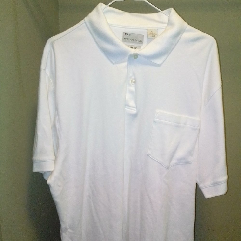 Natural Issue, Perform Dri, XL, White, Polo